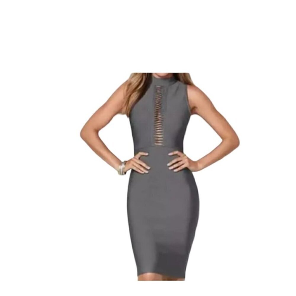 VENUS Women's Size XS Gray Sleeveless Front Cut-Out Bodycon Bandage Dress